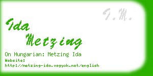 ida metzing business card